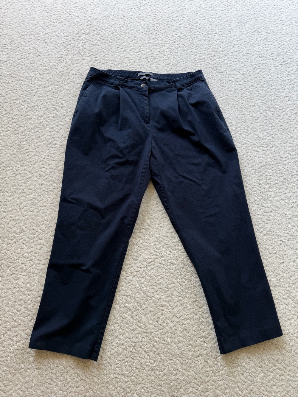 Liz Claiborne Navy Pleated Chinos